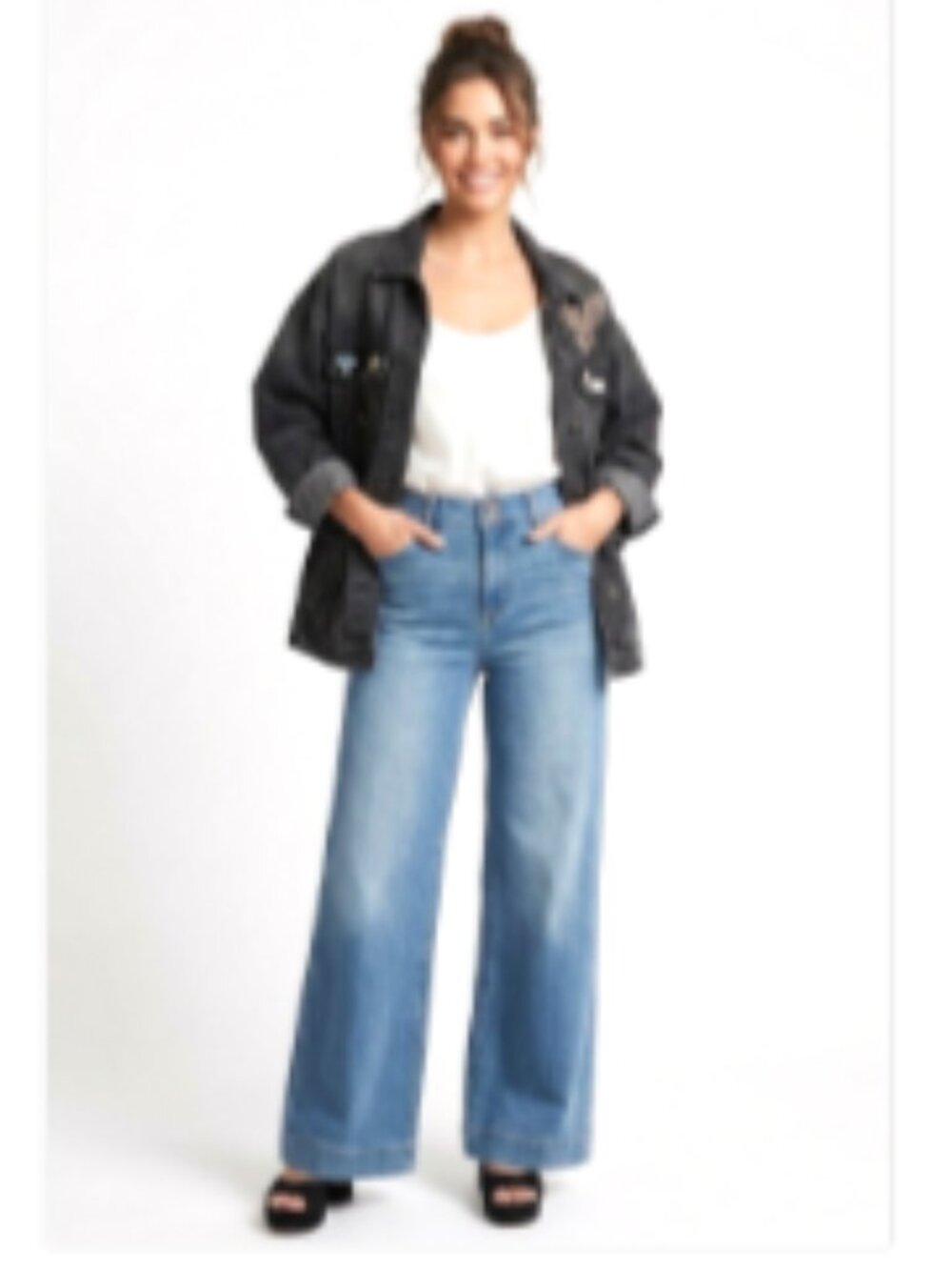 NWT Soft Surrounding High-Rise Wide Leg Jeans in Light Blue Size 14 - Picture 17 of 17
